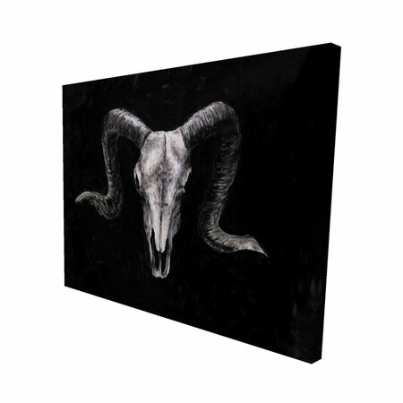 FONDO 16 x 20 in. Ram Skull Grunge Style-Print on Canvas FO2780568